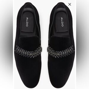 Aldo Men's Embellished Black Loafers